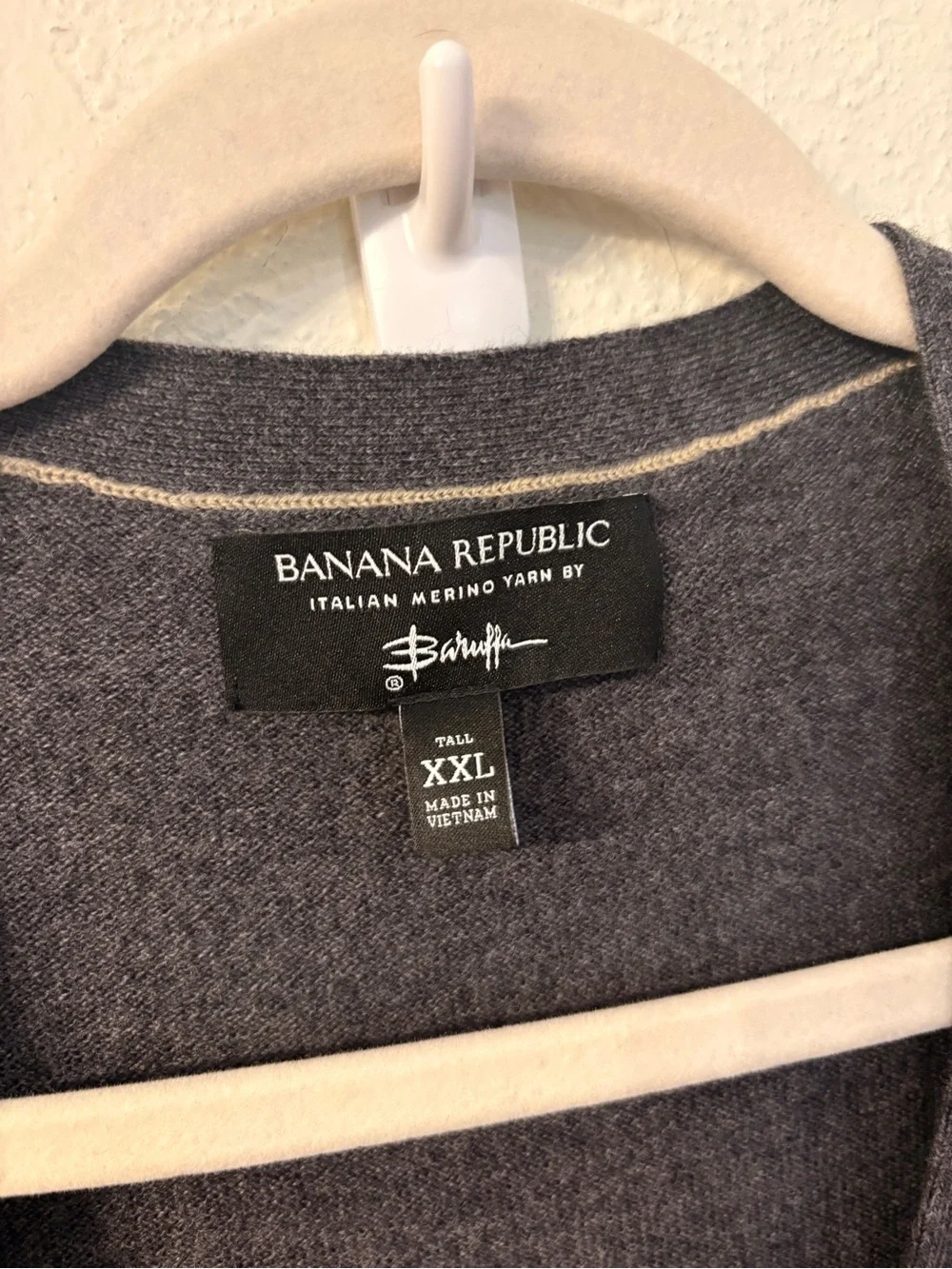 Banana Republic Italian Merino Wool Cardigan Mens XXL Tall